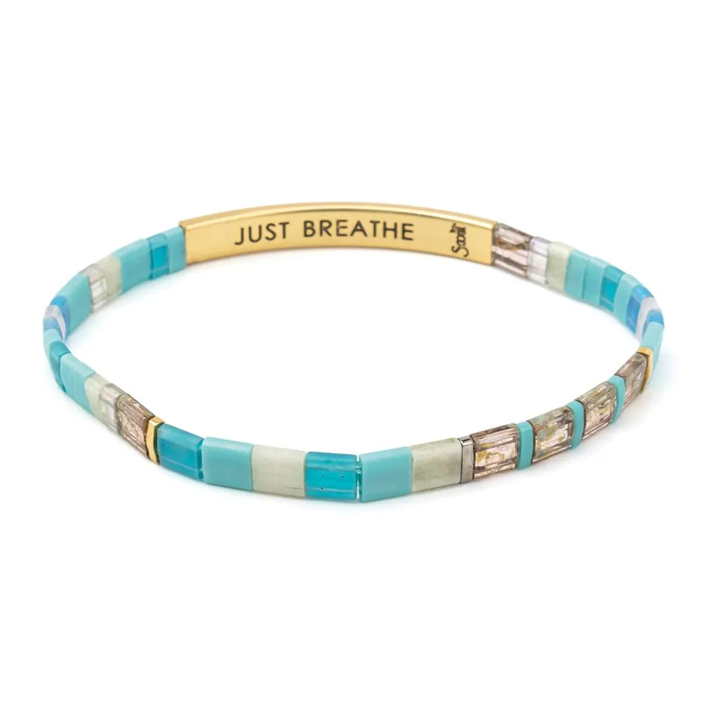 Good Karma Miyuki Bracelet | Just Breathe - Tonal Turquoise & Gold