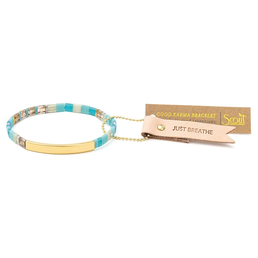 Good Karma Miyuki Bracelet | Just Breathe - Tonal Turquoise & Gold