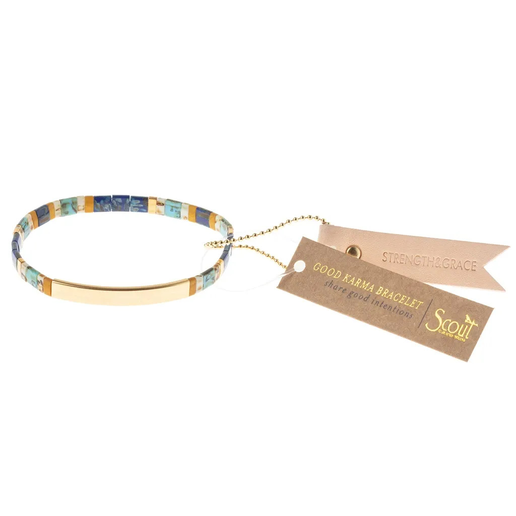 Good Karma Miyuki Bracelet | Strength & Grace - Indigo/Gold