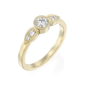 Heleni Gold Ring 4mm White Diamond