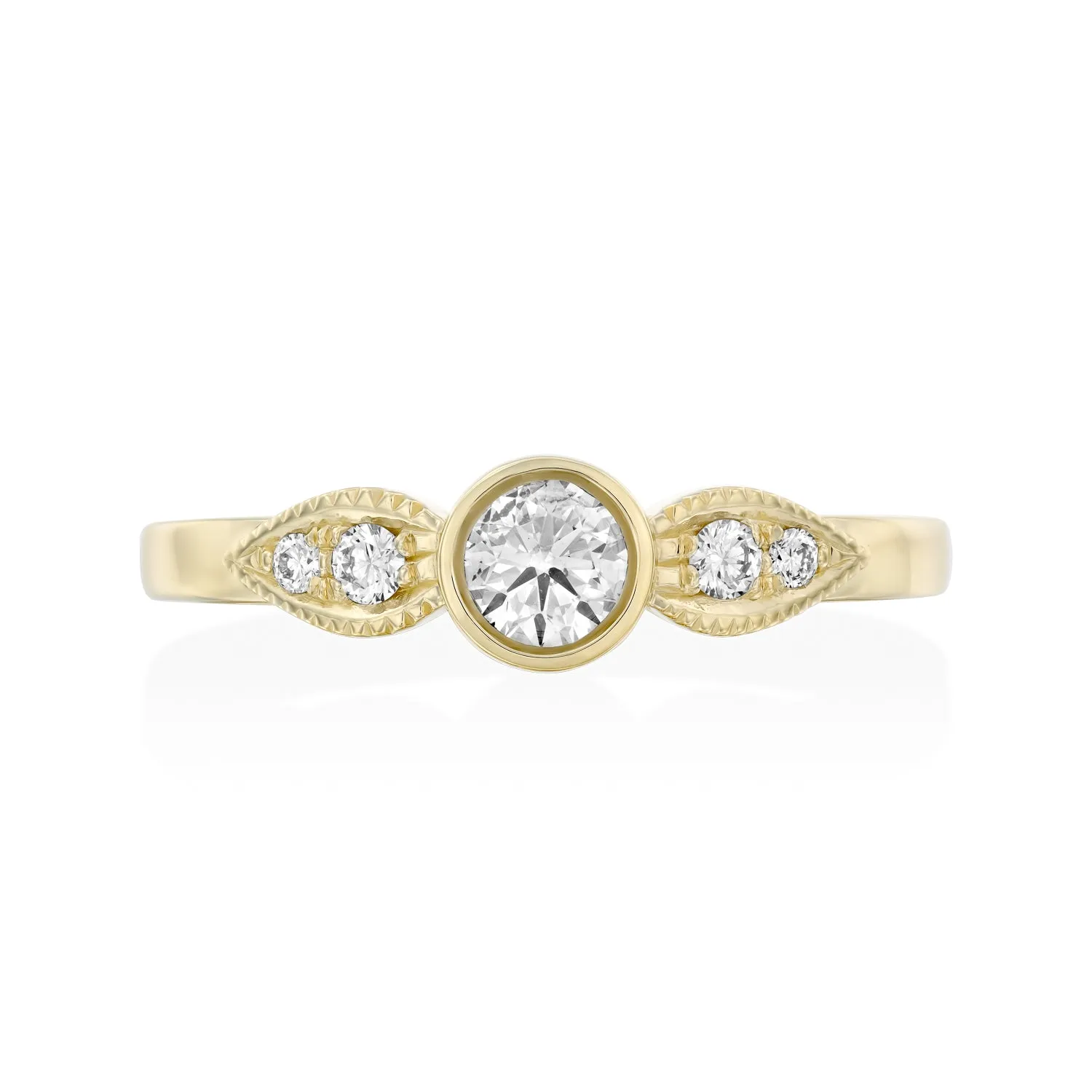 Heleni Gold Ring 4mm White Diamond