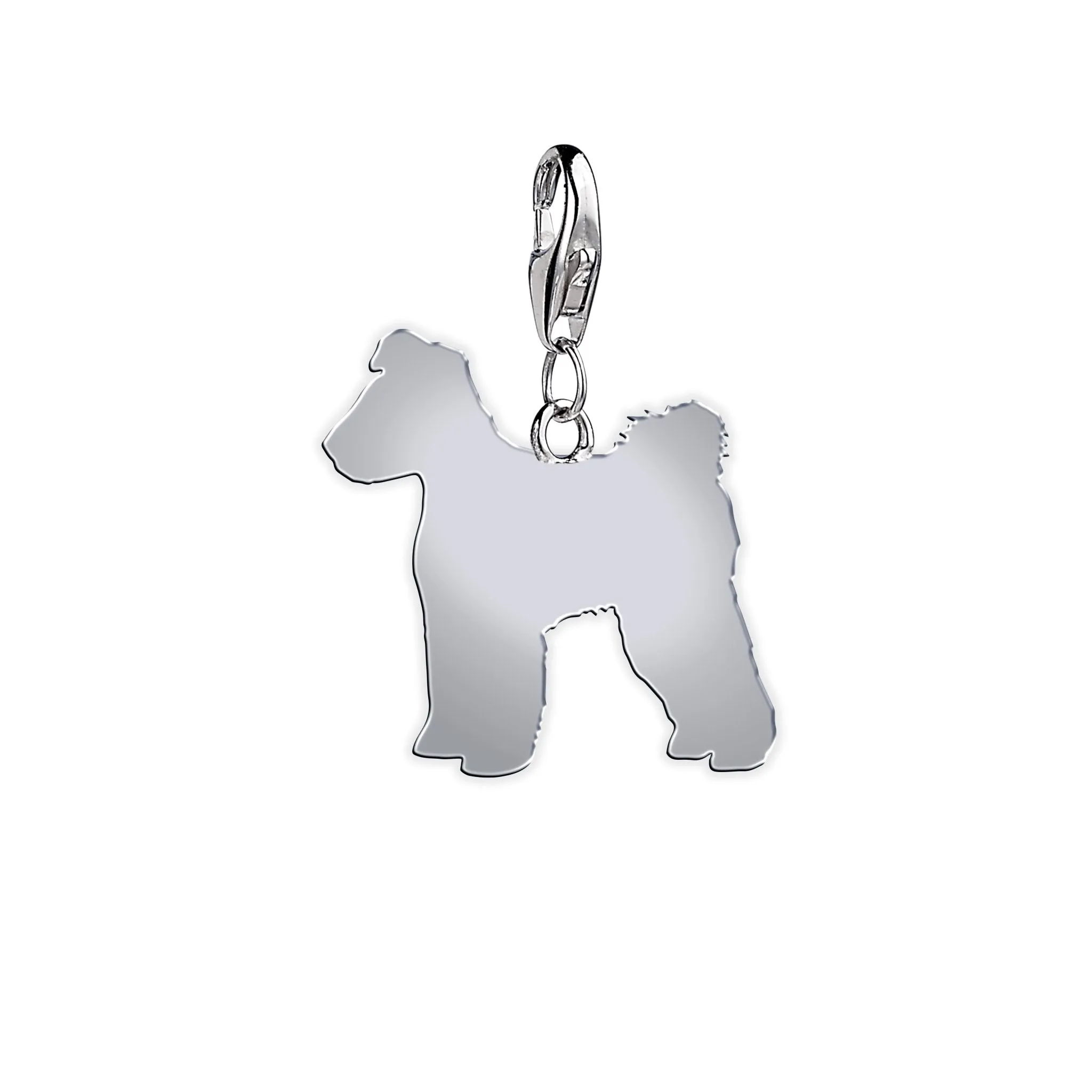 Hungarian Pumi Silhouette Silver Charm