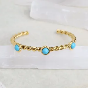 Kate Blue Three Stone Bangle Bracelet