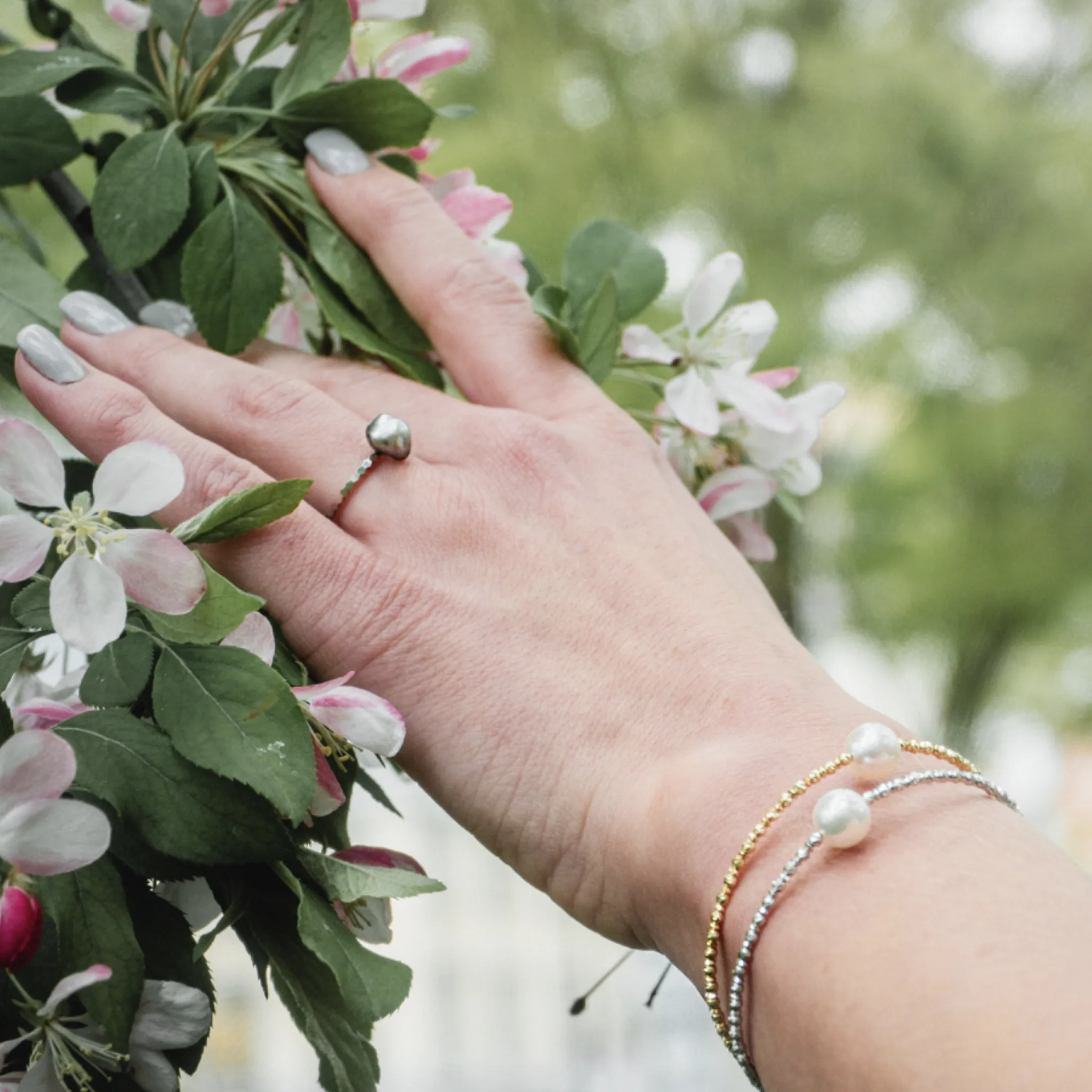 Keshi Pearl Stacking Rings