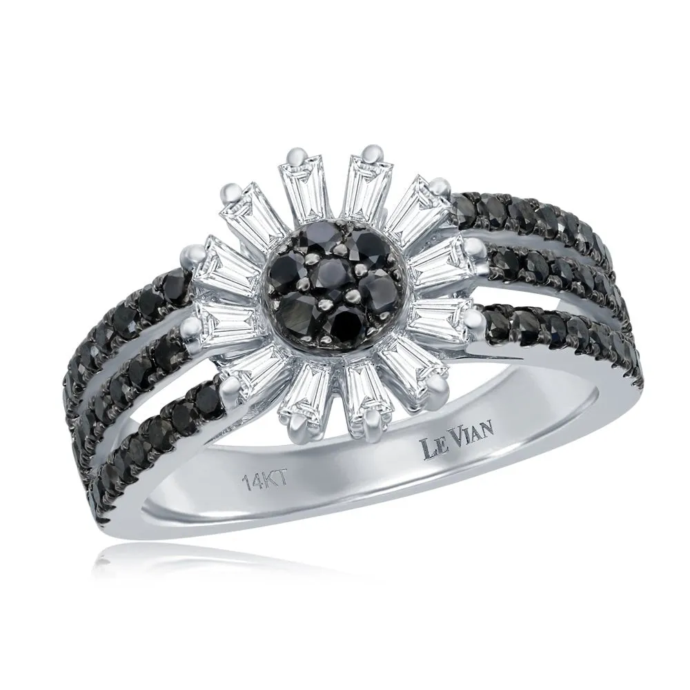 Le Vian Exotics Black and White Diamond Flower Ring