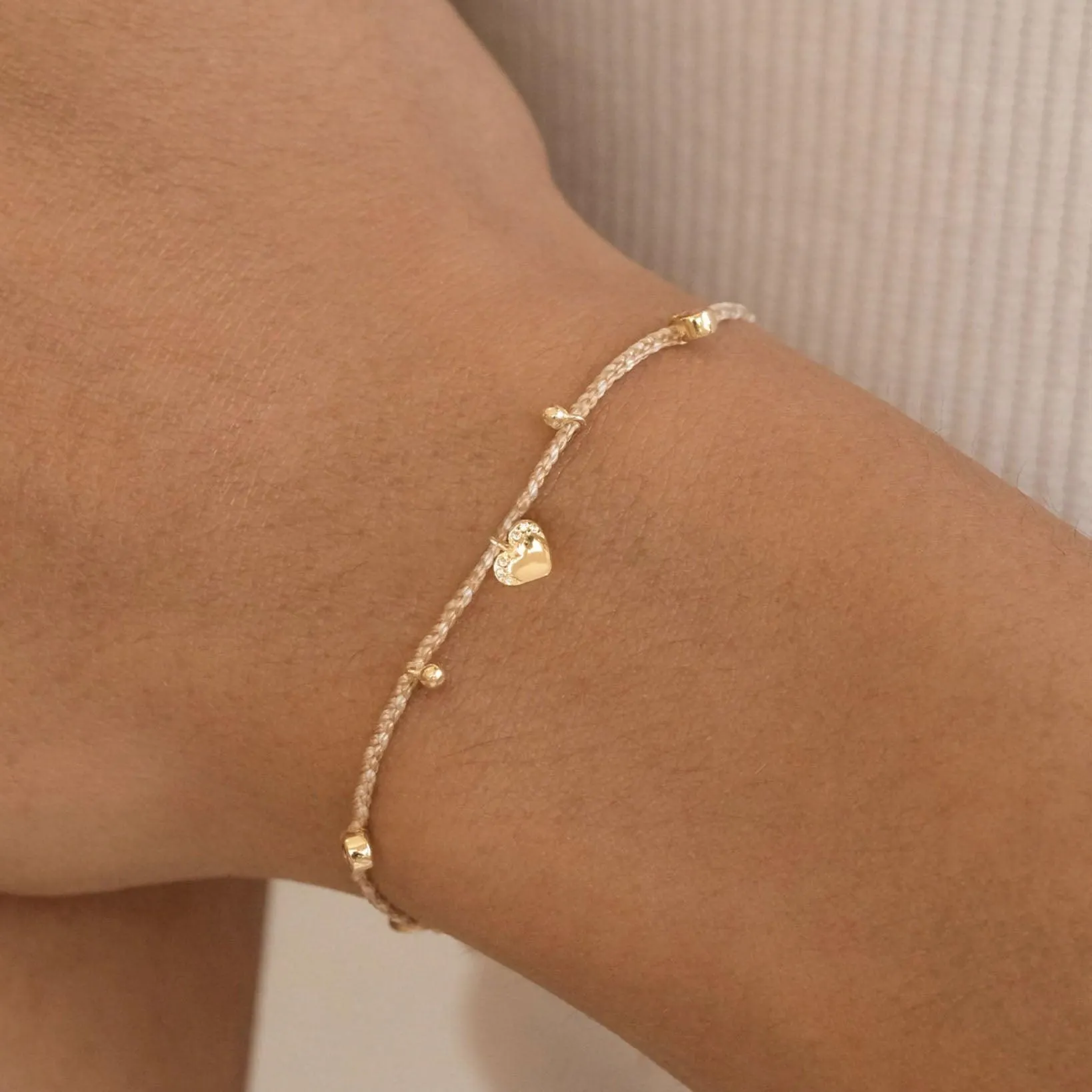 Lover Tan Cord Bracelet | Gold