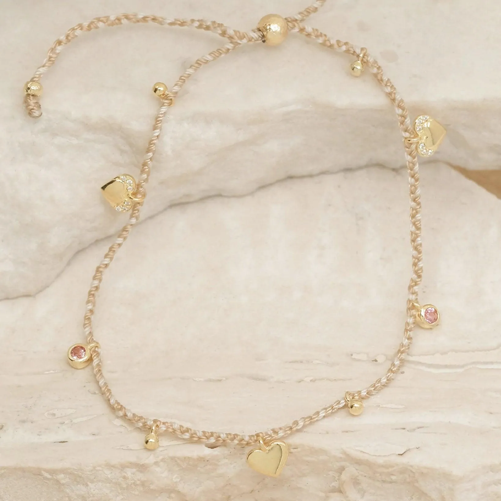 Lover Tan Cord Bracelet | Gold