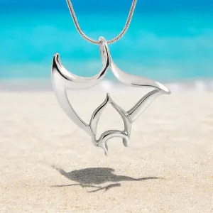 Manta Ray Necklace for Women Sterling Silver- Stingray Necklace for Women | Sterling Silver Stingray Necklace | Stingray Jewelry | Manta Ray Pendant