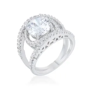 Marcie 3ct CZ Rhodium Contemporary Ring