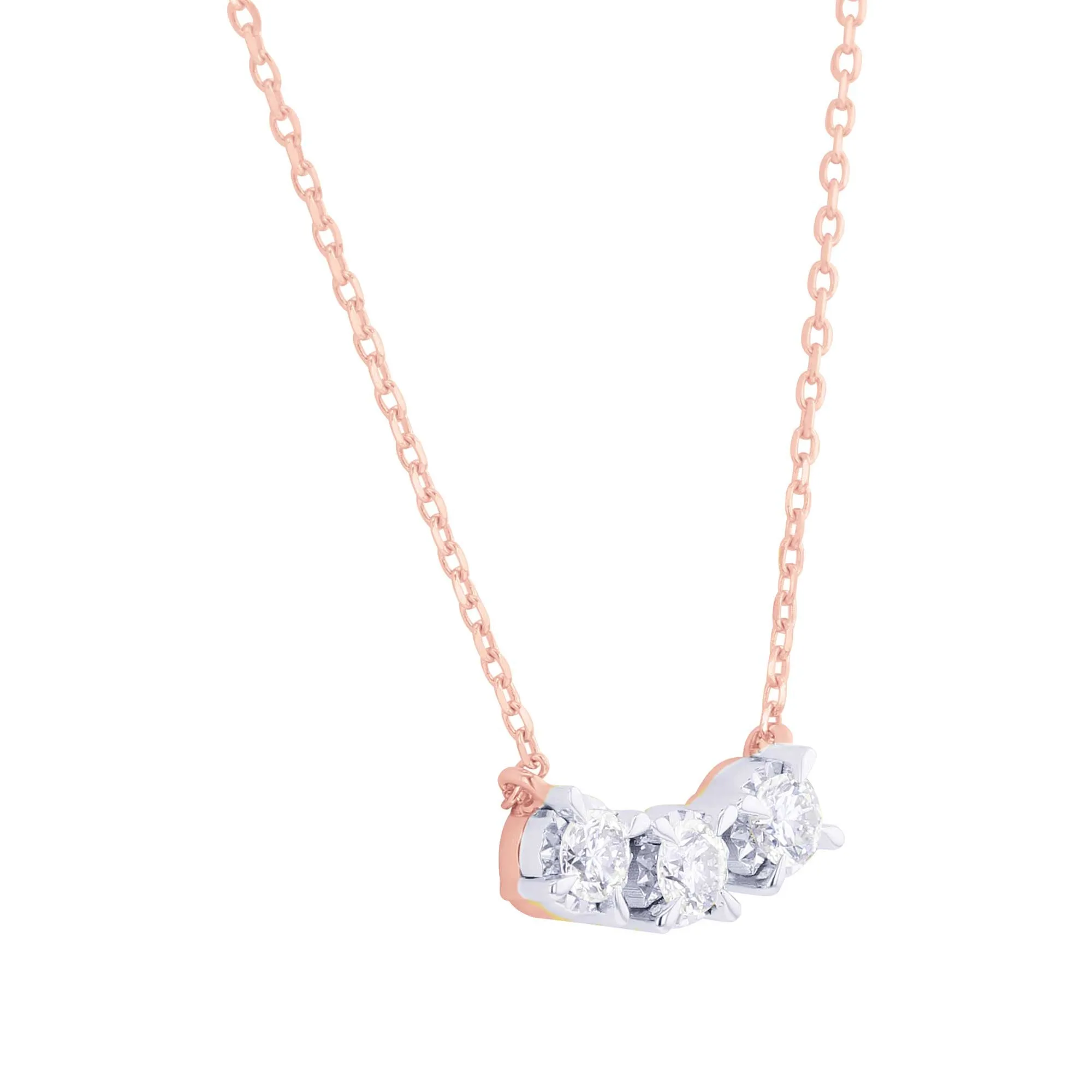 Mirage Three Stone Diamond Necklace 1/4 ct