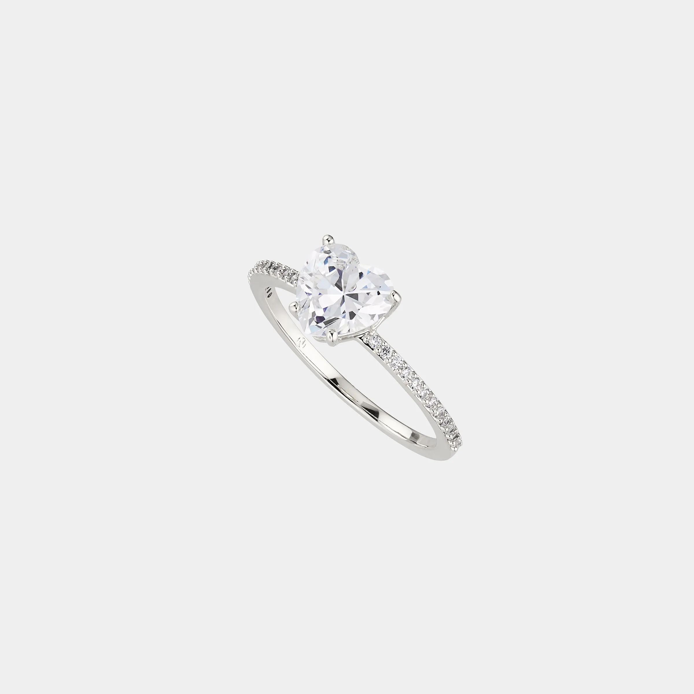 MODERN LOVE HEART CZ RING