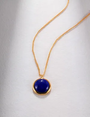 Natural Lapis Lazuli Stone Round Necklace