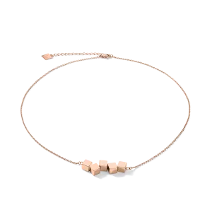 Necklace Dancing GeoCUBE® stainless steel rose gold