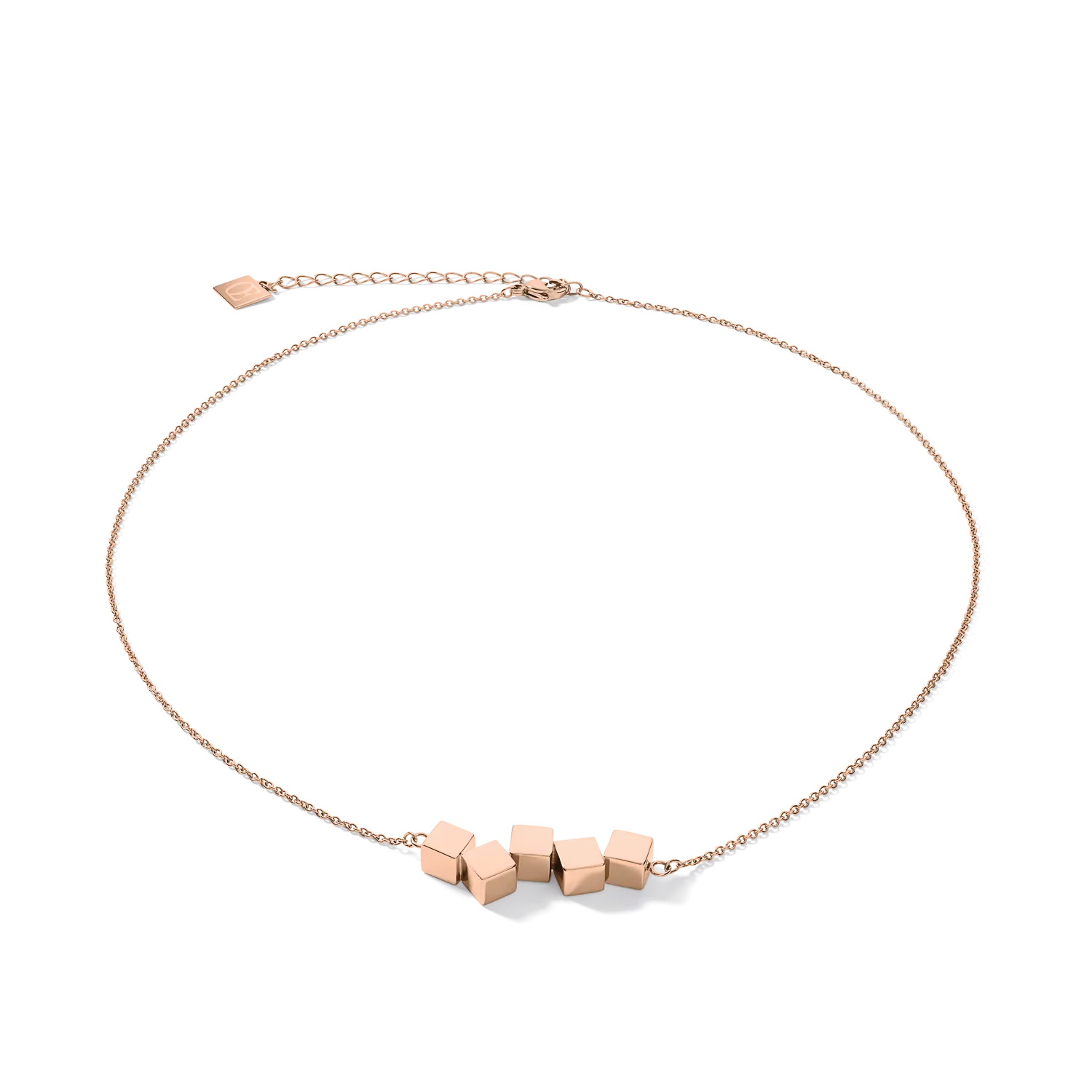 Necklace Dancing GeoCUBE® stainless steel rose gold