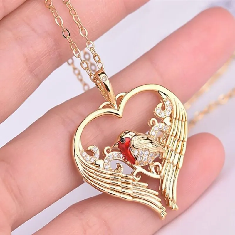 nowadaysfashion Bird Pendant Yellow Gold Color Charm Necklace