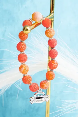 Orange Bondi Beach Crab Beaded Bracelet