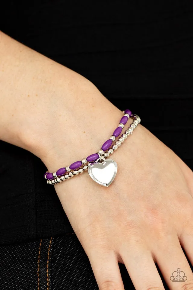 Paparazzi Bracelet ~ Candy Gram - Purple