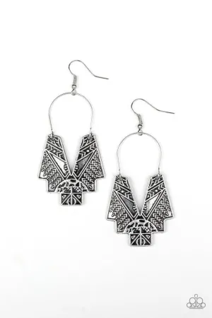 Paparazzi Earring ~ Alternative ARTIFACTS - Silver