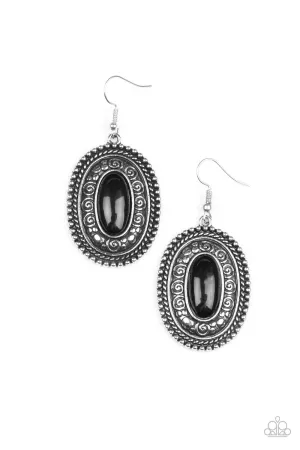 Paparazzi Earring ~ Haute Hacienda - Black