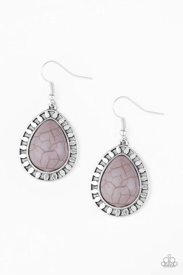 Paparazzi Earring ~ Sahara Serenity - Silver