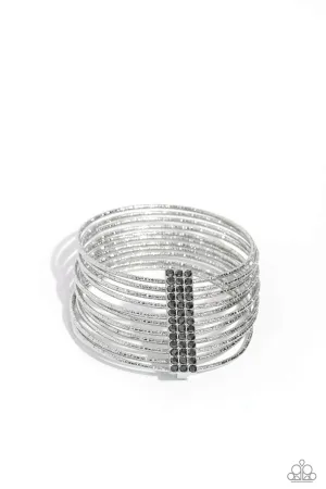 Paparazzi Shimmery Silhouette Silver Bracelet