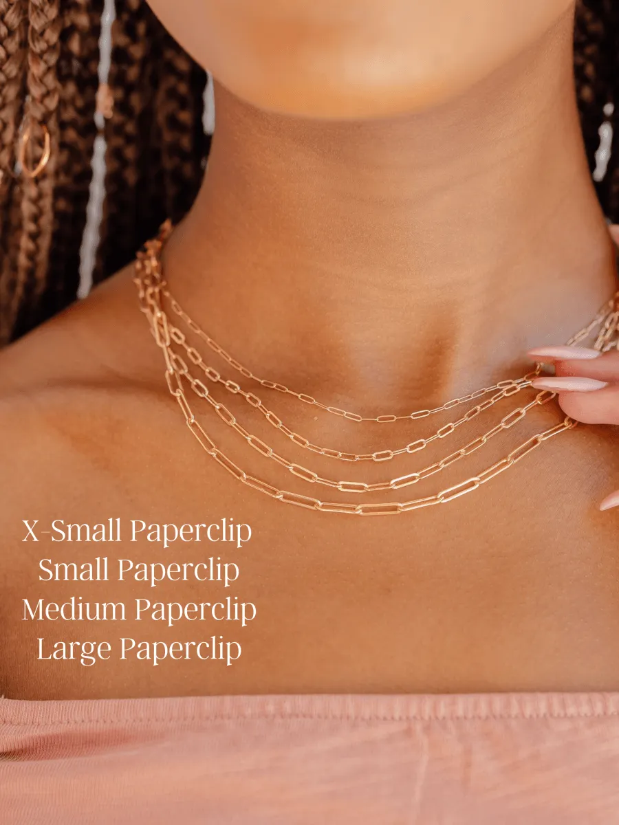 Paperclip 'L' Chain Necklace