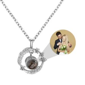 Personalized Photo Feather Projection Necklace New Jewelry