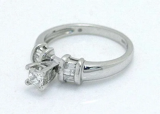 Platinum 1/2ct Princess Diamond Engagement Ring