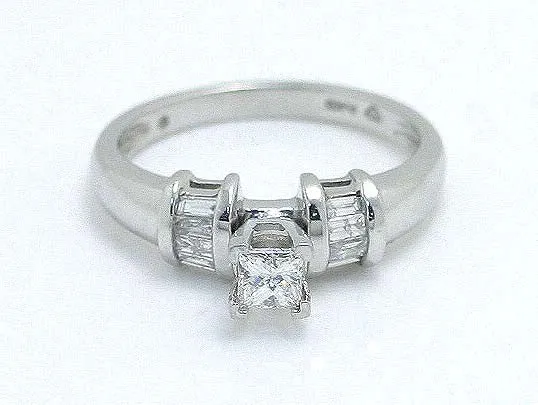 Platinum 1/2ct Princess Diamond Engagement Ring