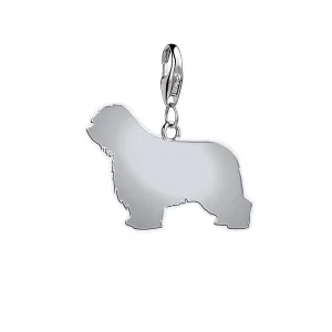 Polish Lowland Sheepdog Silhouette Silver Charm