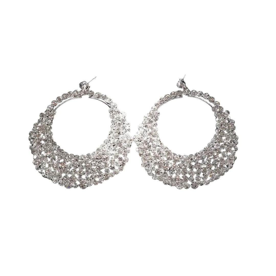 Pre Order:  Luxury Big Hoop Rhinestone Earrings