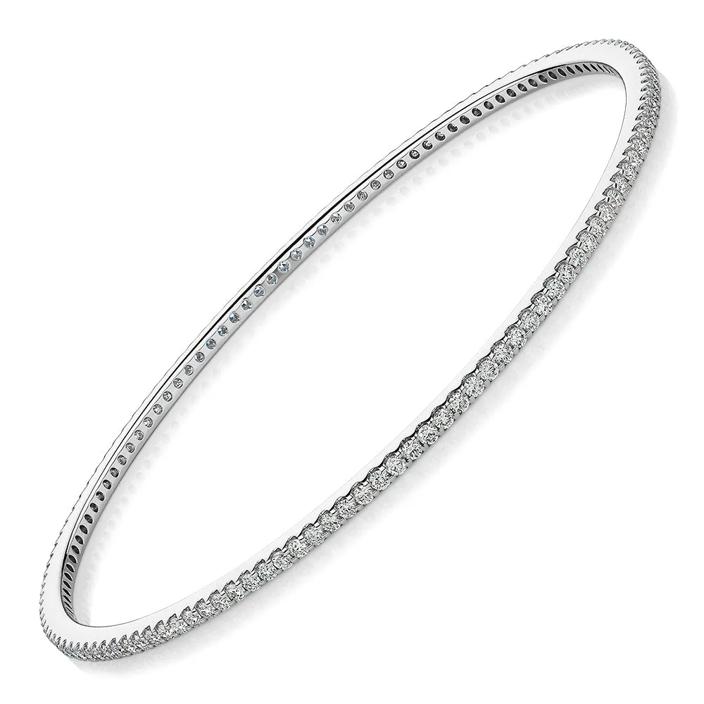 Premium Laboratory Created Diamond, 2 carat TW round brilliant bangle in 10 carat white gold