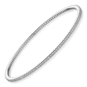 Premium Laboratory Created Diamond, 2 carat TW round brilliant bangle in 14 carat white gold