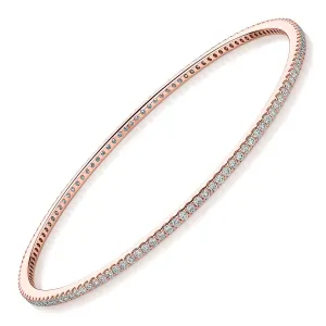 Premium Laboratory Created Diamond, 2 carat TW round brilliant bangle in 18 carat rose gold