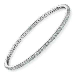 Premium Laboratory Created Diamond, 4 carat TW round brilliant bangle in 14 carat white gold