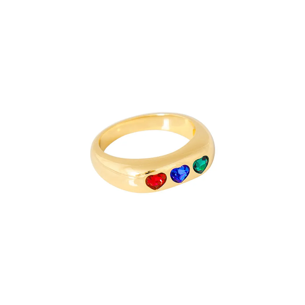 RAINBOW CRYSTAL LOVE RING