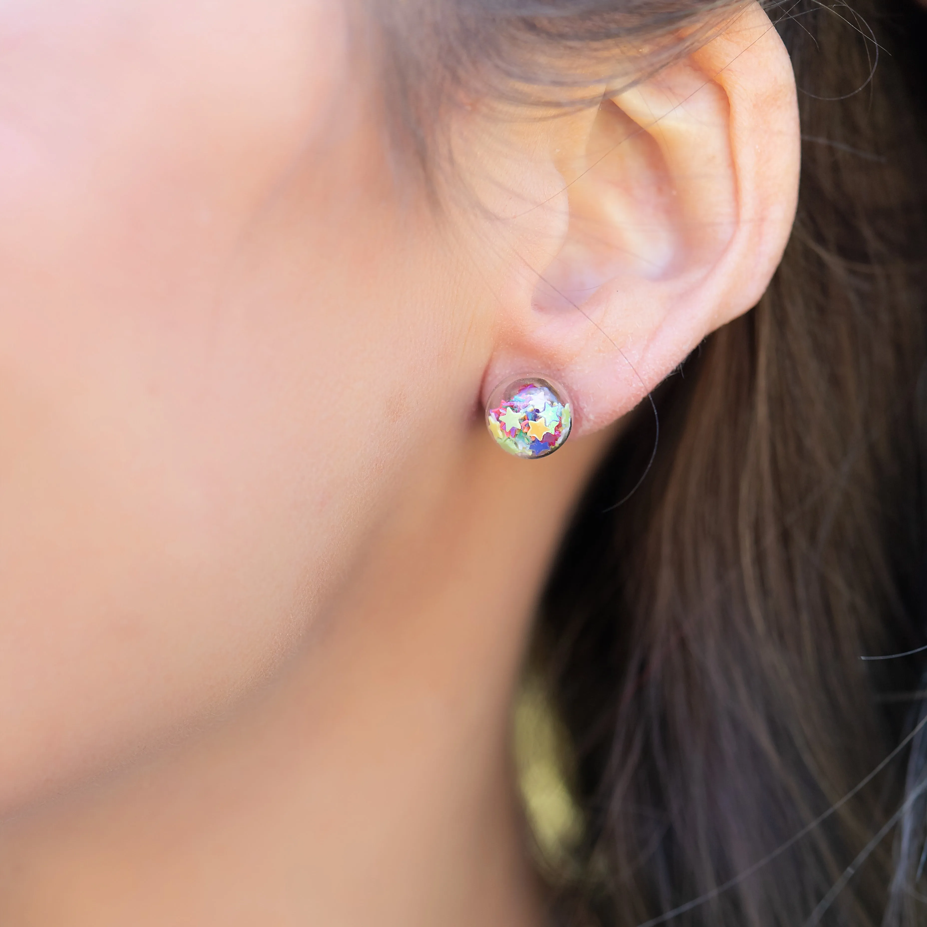 Rainbow | Mini Star Confetti Stud Earrings