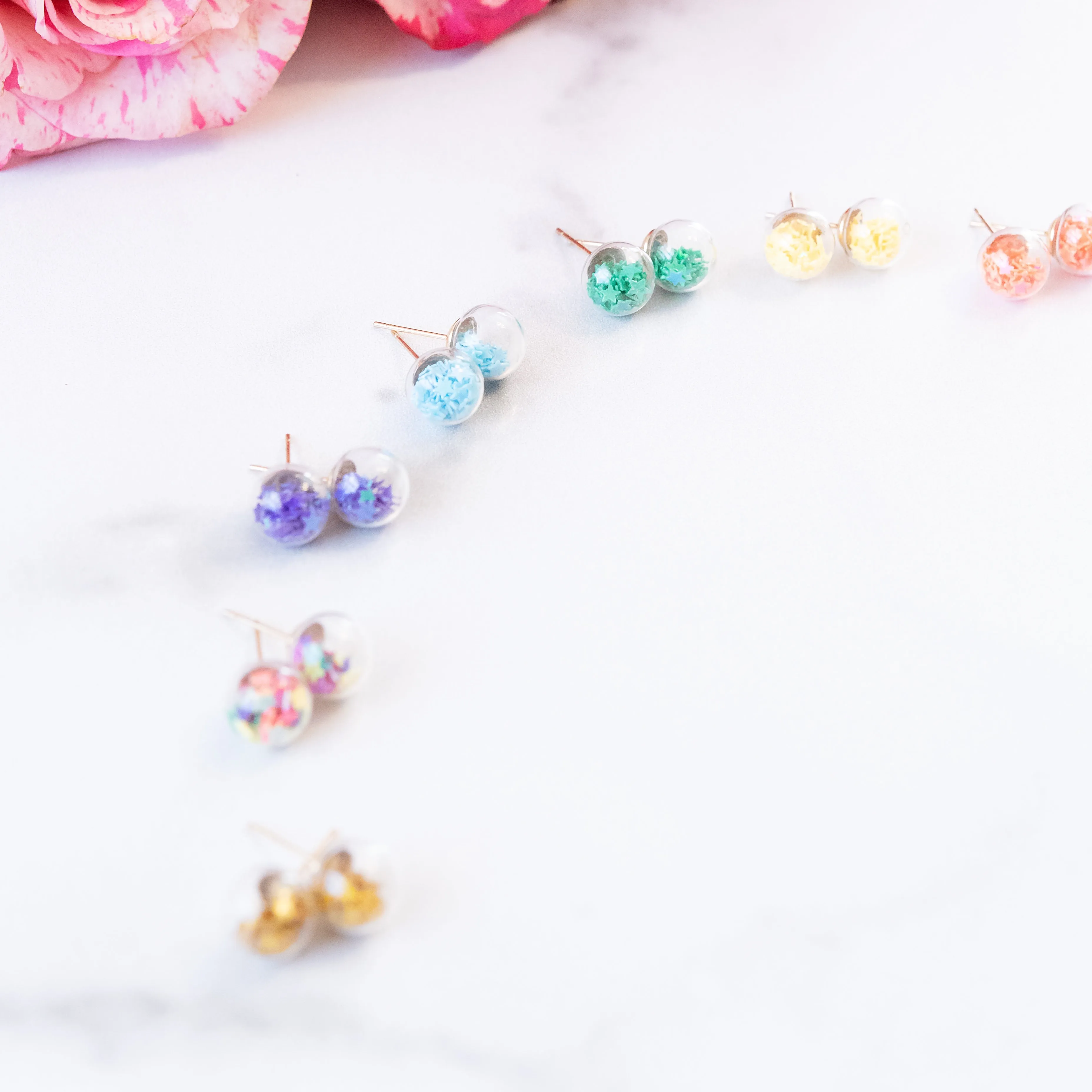 Rainbow | Mini Star Confetti Stud Earrings