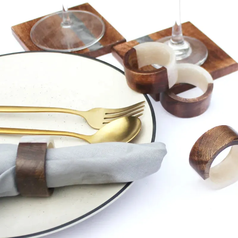 Resin Napkin Rings for Modern Table Settings | Set of 6