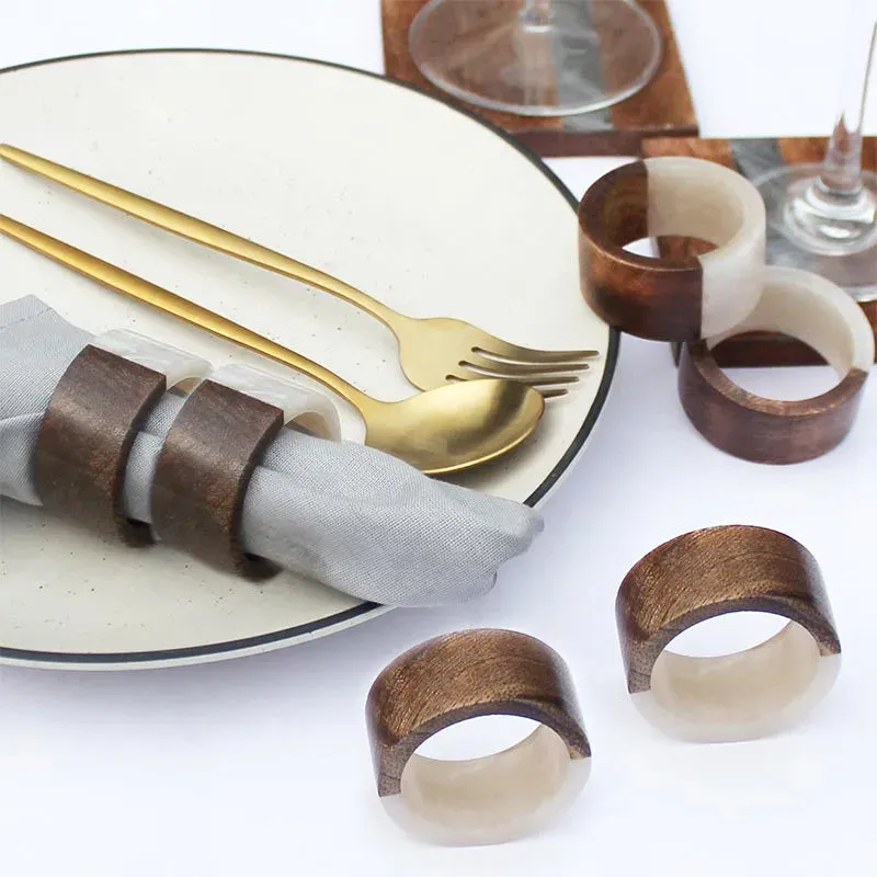 Resin Napkin Rings for Modern Table Settings | Set of 6