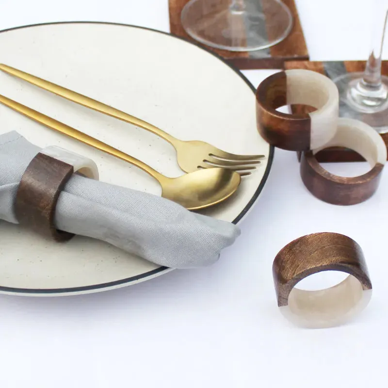 Resin Napkin Rings for Modern Table Settings | Set of 6