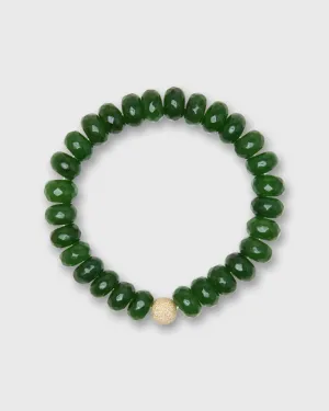 Semi Precious Beaded Bracelet in Dark Green Monochrome