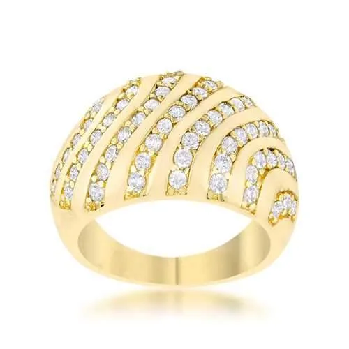 Shayla 0.95ct CZ 14k Gold Contemporary Dome Ring