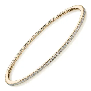 Signature Simulant Diamond 2 carat* TW round brilliant bangle in 10 carat yellow gold