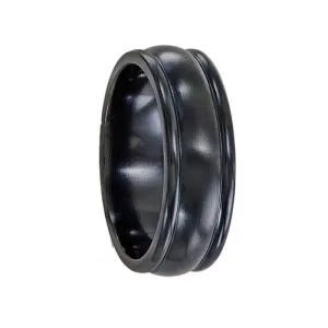 SILVANUS Domed Black Titanium Ring with Domed Edges by Edward Mirell - 8 mm