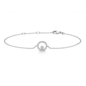 Silver & Co Cubic Zirconia Halo With Single Bubble Bracelet SBG0036