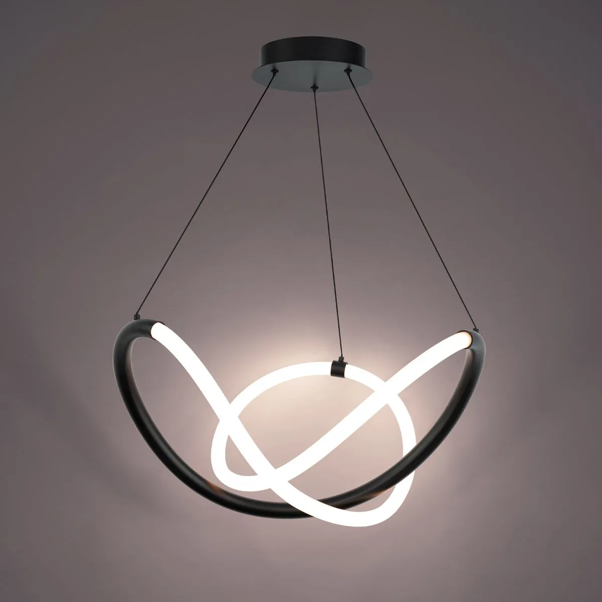 Solo 22 in. LED Pendant Light Black finish