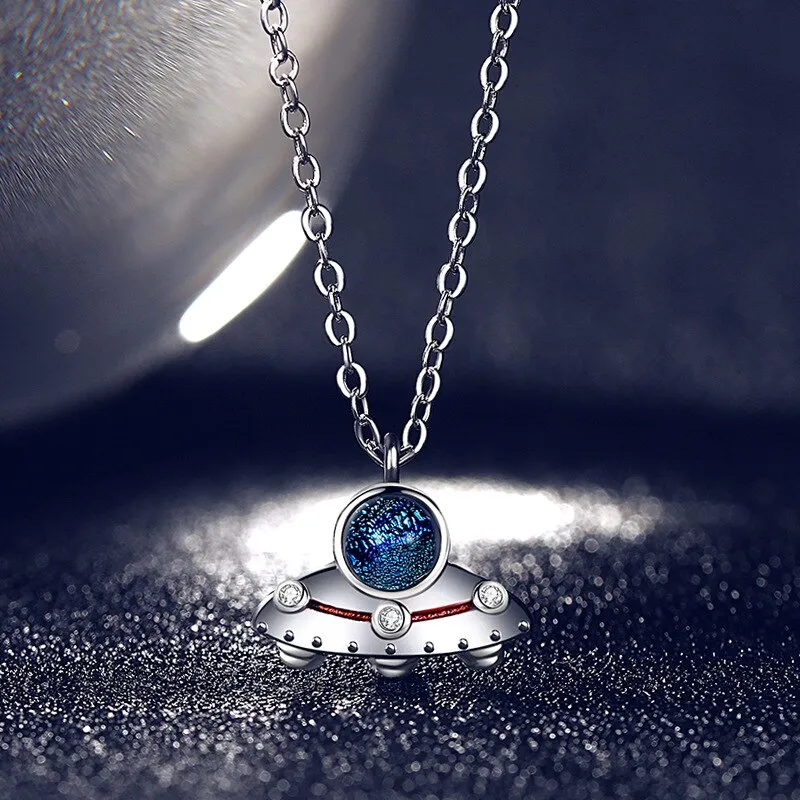 Spaceman Moon Couples Necklace Milky Way Space Pendant Necklaces Jewelry