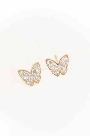 Sparkling Butterfly Stud Earrings