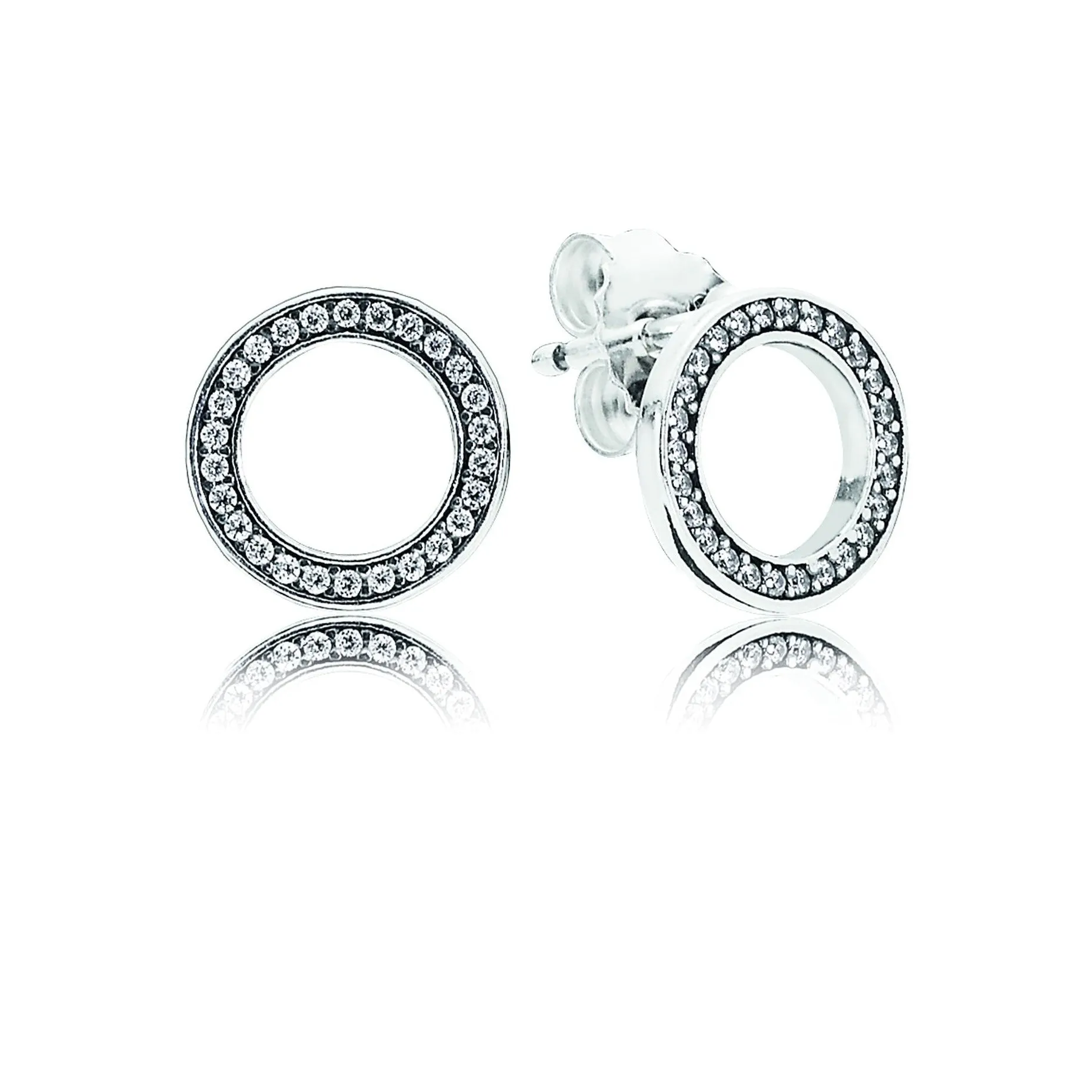 Sparkling Circle Stud Earrings 290585CZ